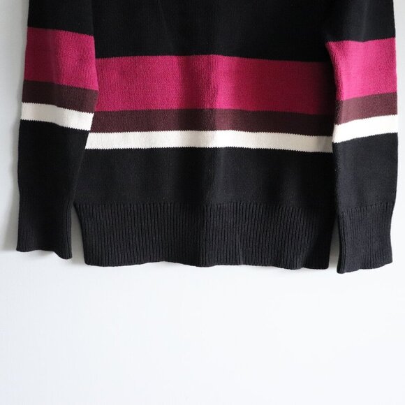 Ann Taylor Women's Sz Lrg Multicolored Striped Crewneck Pullover Stretch Sweater - Picture 8 of 10